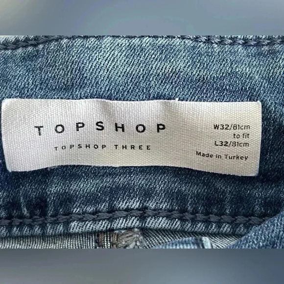 Topshop Three  High Waisted Flare Bell Bottom Stretch Jeans - Picture 8 of 14